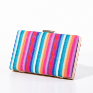 Evening Bag Party Mini Shoulder Bag Evening Dress Handbag Chain Rainbow Stripe Shoulder Messenger Bag (FY140352) 2