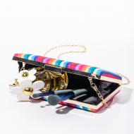 Evening Bag Party Mini Shoulder Bag Evening Dress Handbag Chain Rainbow Stripe Shoulder Messenger Bag (FY140352) 4