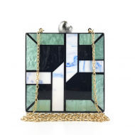 Acrylic Dinner Bag Square Ink And Wash Acrylic Lady's Hand Held Evening Bag (WD140202) 1