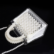 Pearl Transparent Acrylic Handbag Shoulder Luxury Ladies Bag (DG140566) 4