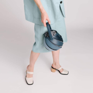 Blue 2023 New Geometry Bag Spliced Bucket Bag (KK1012blue) 7