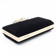Flower Cap Dinner Makeup Bag Velvet Soft Dinner Bag Black Sparkly Clutch (LZ0096) 5