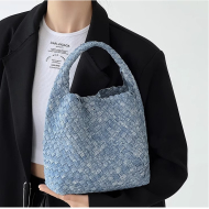 Handmade Denim Woven Shoulder Bag for Women with Removable Straps, Hobo Shoulder Bag Ladies Crossbody bags (XP140615M) 8