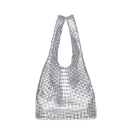 Silver Extra Small Evening Bag Metallic Mesh Clutch Wristlet Purses for Women Formal Evening Pouch Bag Chic Party Handbag (XP140634silver) 1