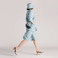 Blue 2023 New Geometry Bag Spliced Bucket Bag (KK1012blue) 4