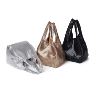 Silver Extra Small Evening Bag Metallic Mesh Clutch Wristlet Purses for Women Formal Evening Pouch Bag Chic Party Handbag (XP140634silver) 2